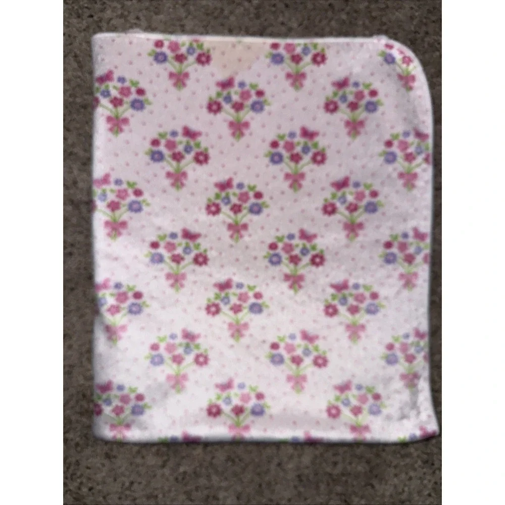 Kidgets Plush Baby Blanket‎ Floral Butterflies Light Pink Sherpa Lovey Flowers